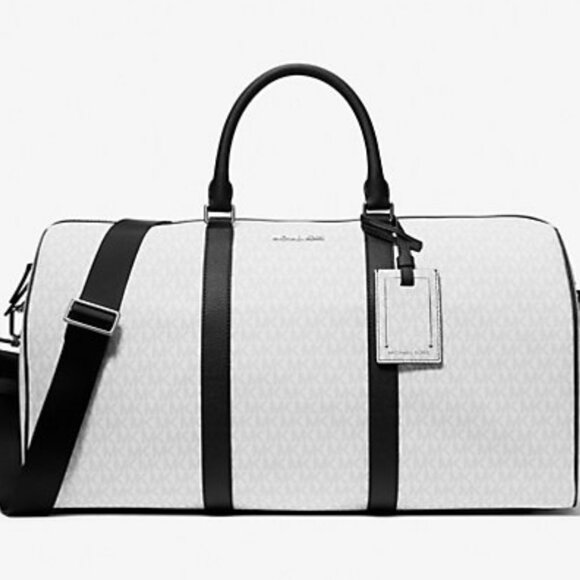 Michael Kors Harrison Weekender/Duffel (White w/black trim) NWT - Picture 1 of 5